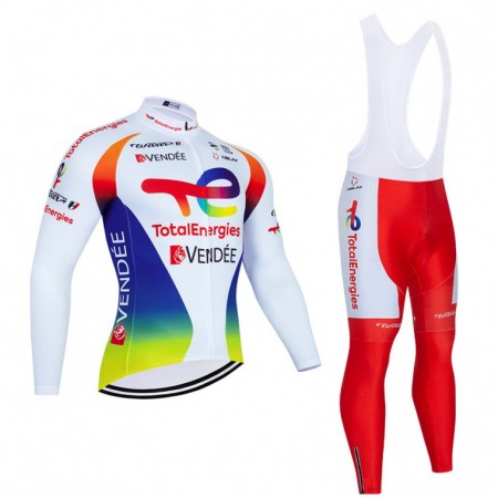 Set Fietsshirt Lange Mouw + Lange Koersbroek 2021 Team TotalEnergies N003